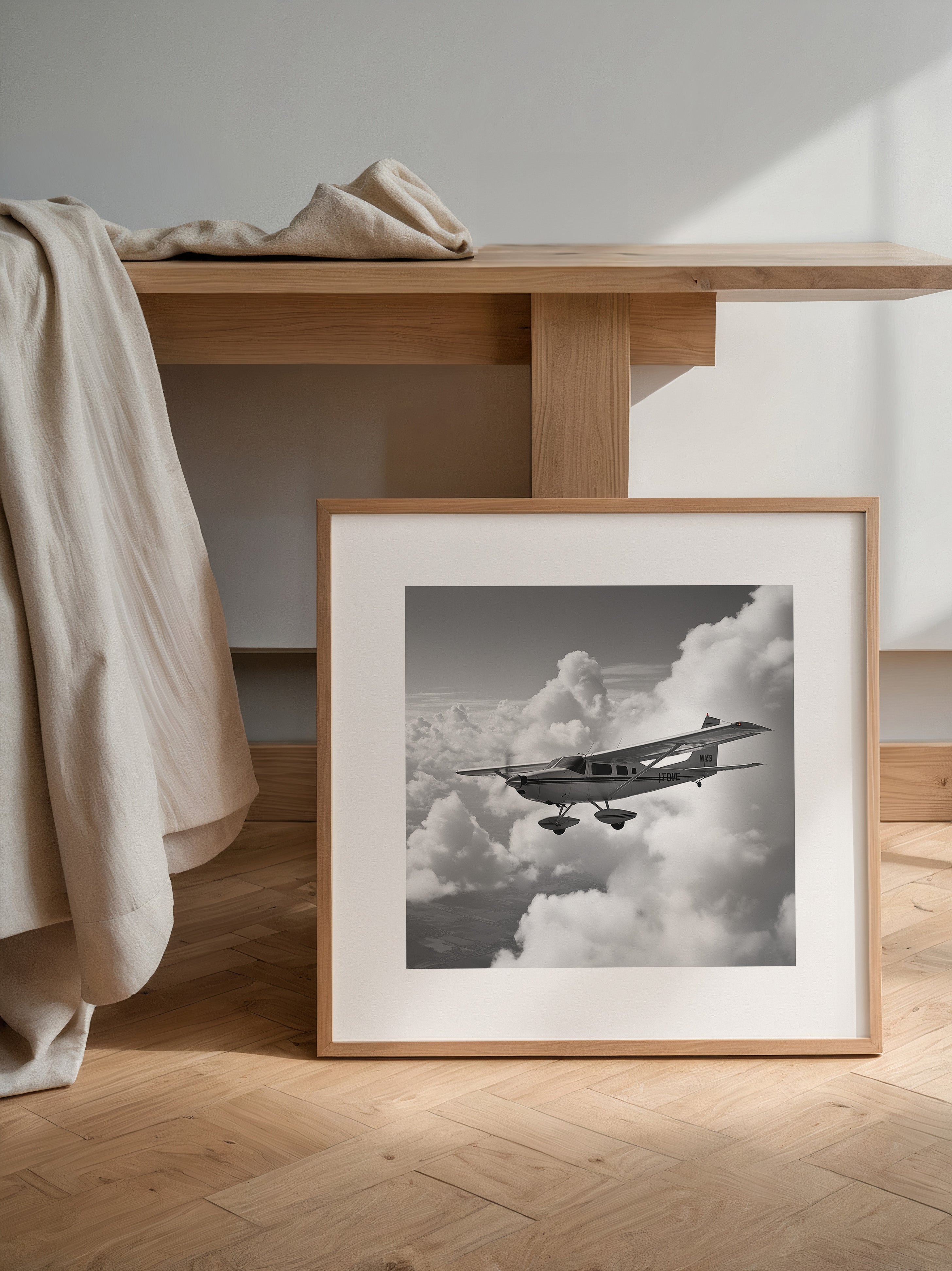 Flugzeug Wolken Schwarzweiß