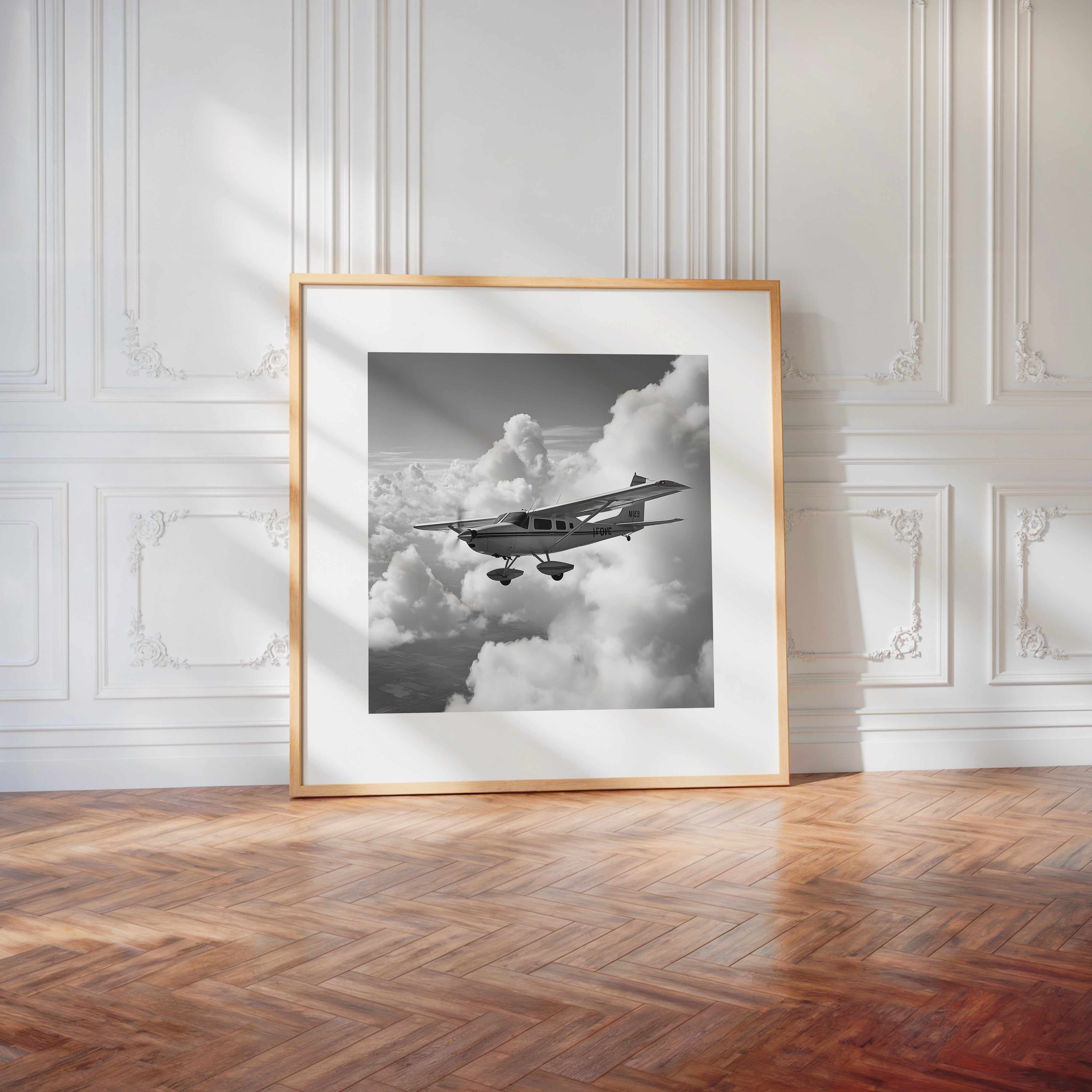 Flugzeug Wolken Schwarzweiß