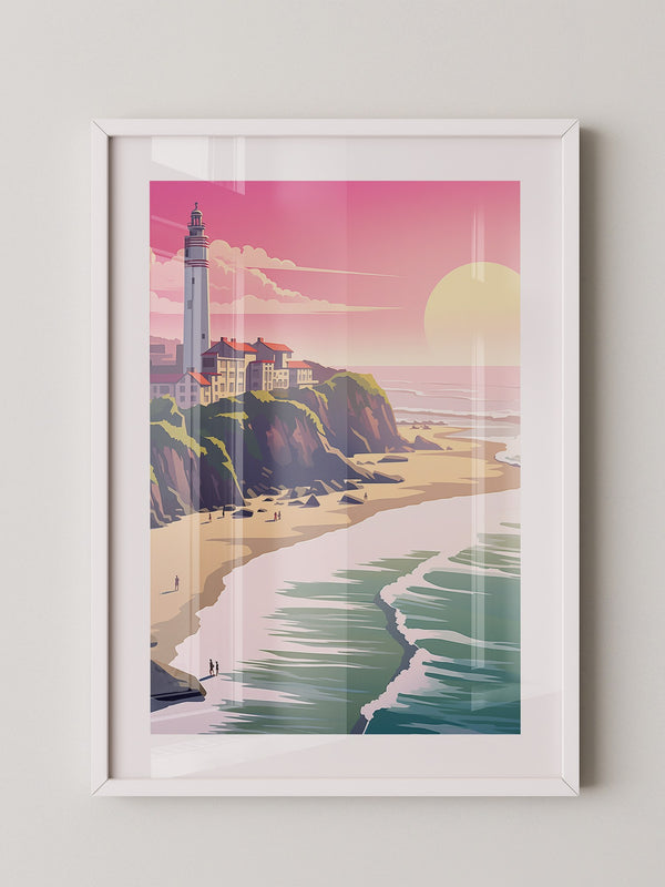 Leuchtturm Meer Sonnenuntergang Pastell