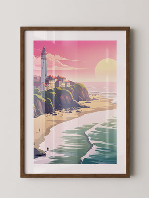 Leuchtturm Meer Sonnenuntergang Pastell