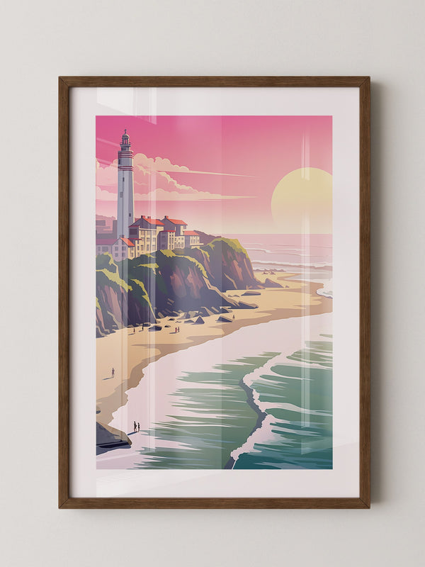Leuchtturm Meer Sonnenuntergang Pastell
