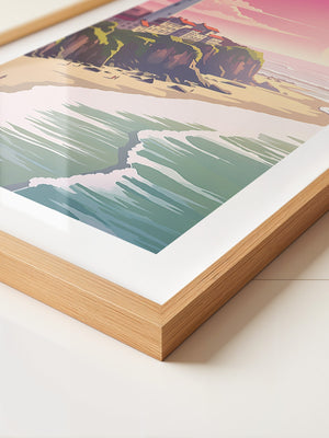 Leuchtturm Meer Sonnenuntergang Pastell