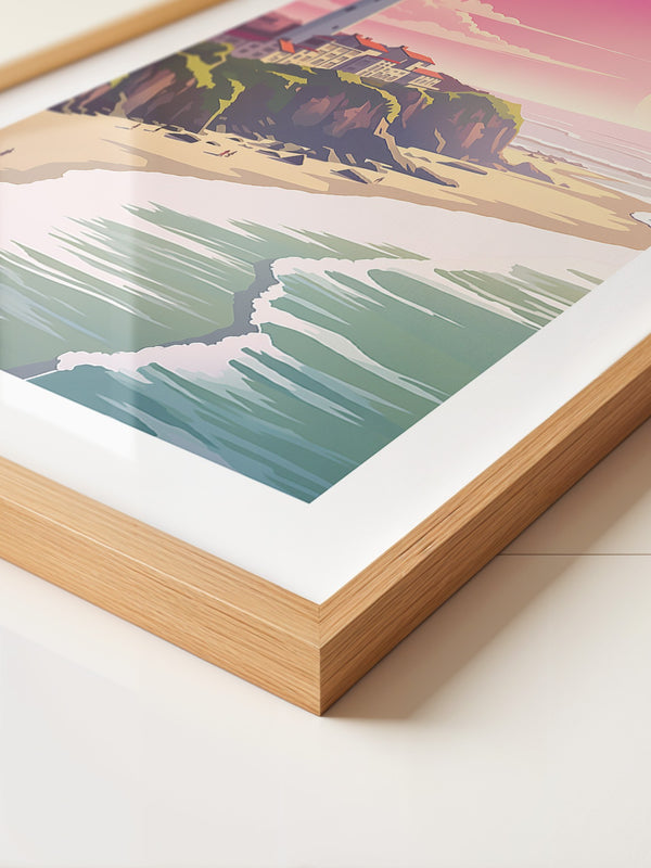 Leuchtturm Meer Sonnenuntergang Pastell