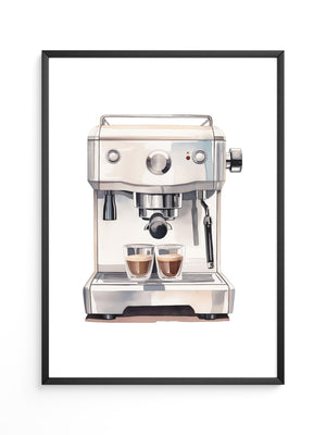 Espressomaschine Aquarellstil