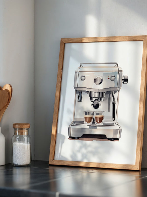 Espressomaschine Aquarellstil