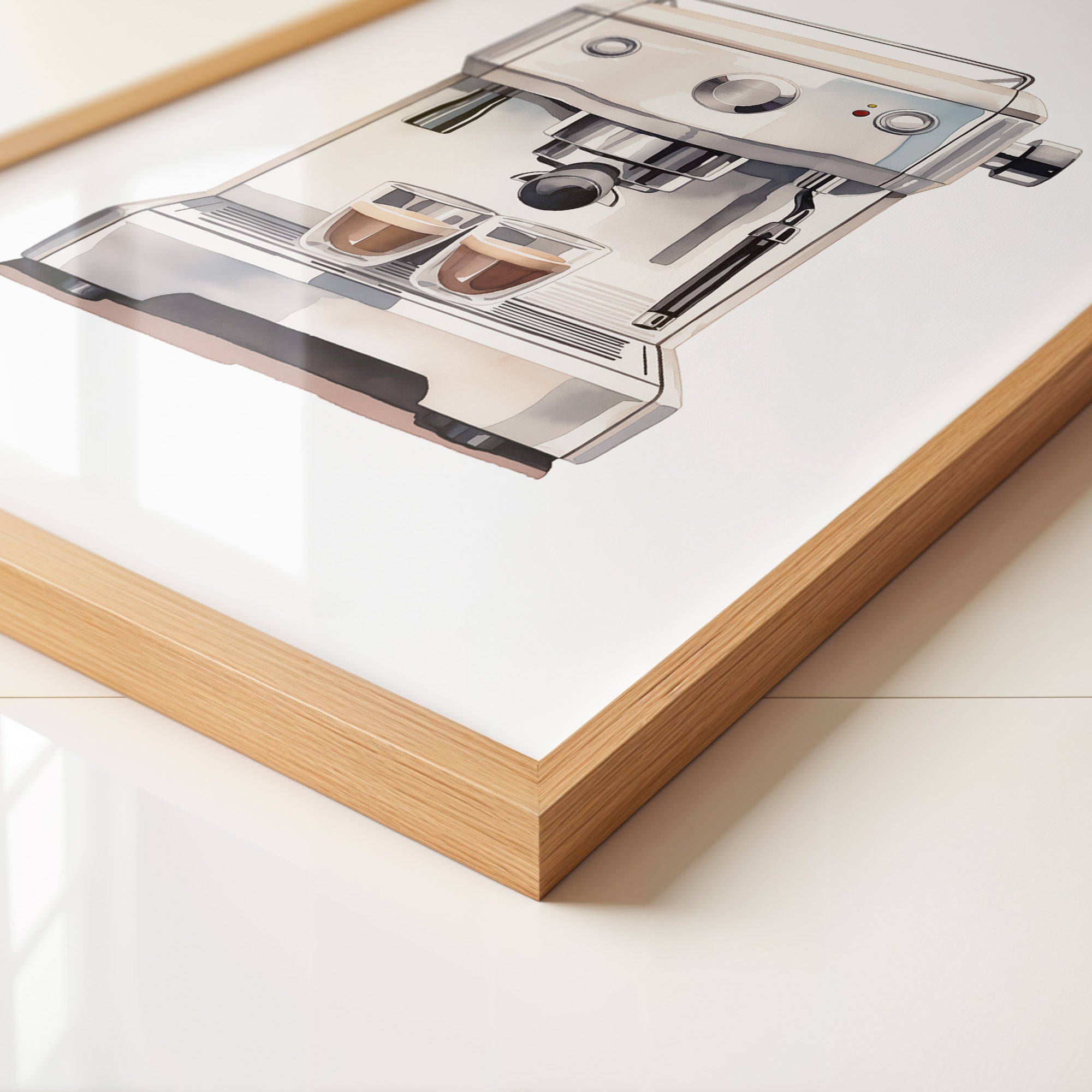 Espressomaschine Aquarellstil