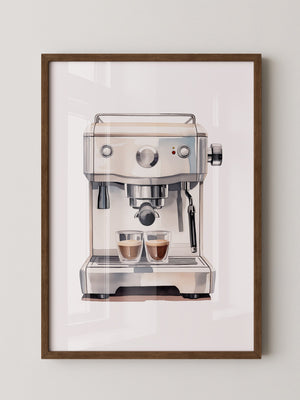 Espressomaschine Aquarellstil
