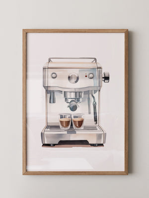 Espressomaschine Aquarellstil