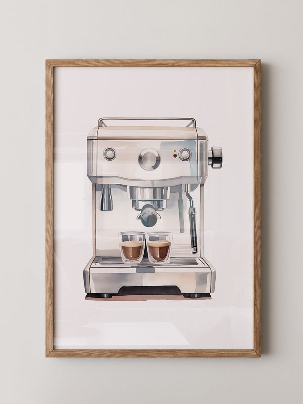 Espressomaschine Aquarellstil