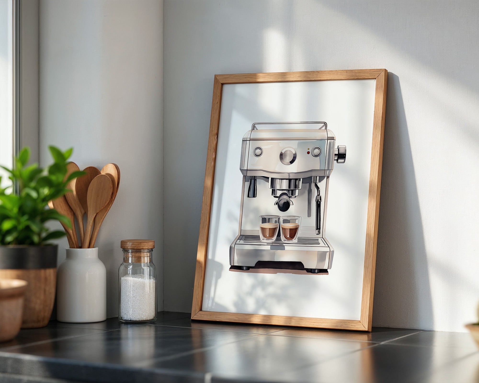 Espressomaschine Aquarellstil