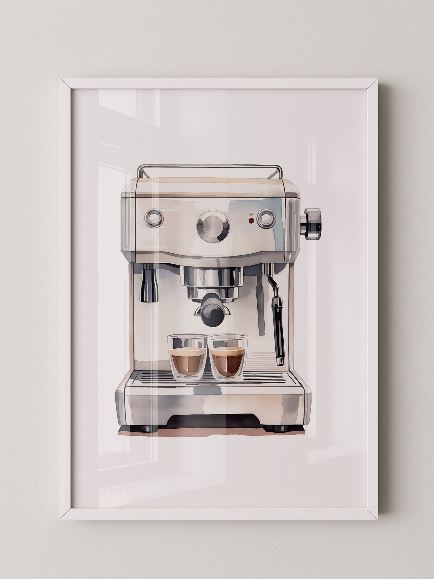 Espressomaschine Aquarellstil