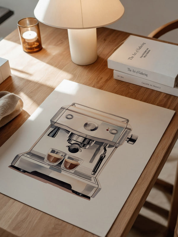 Espressomaschine Aquarellstil