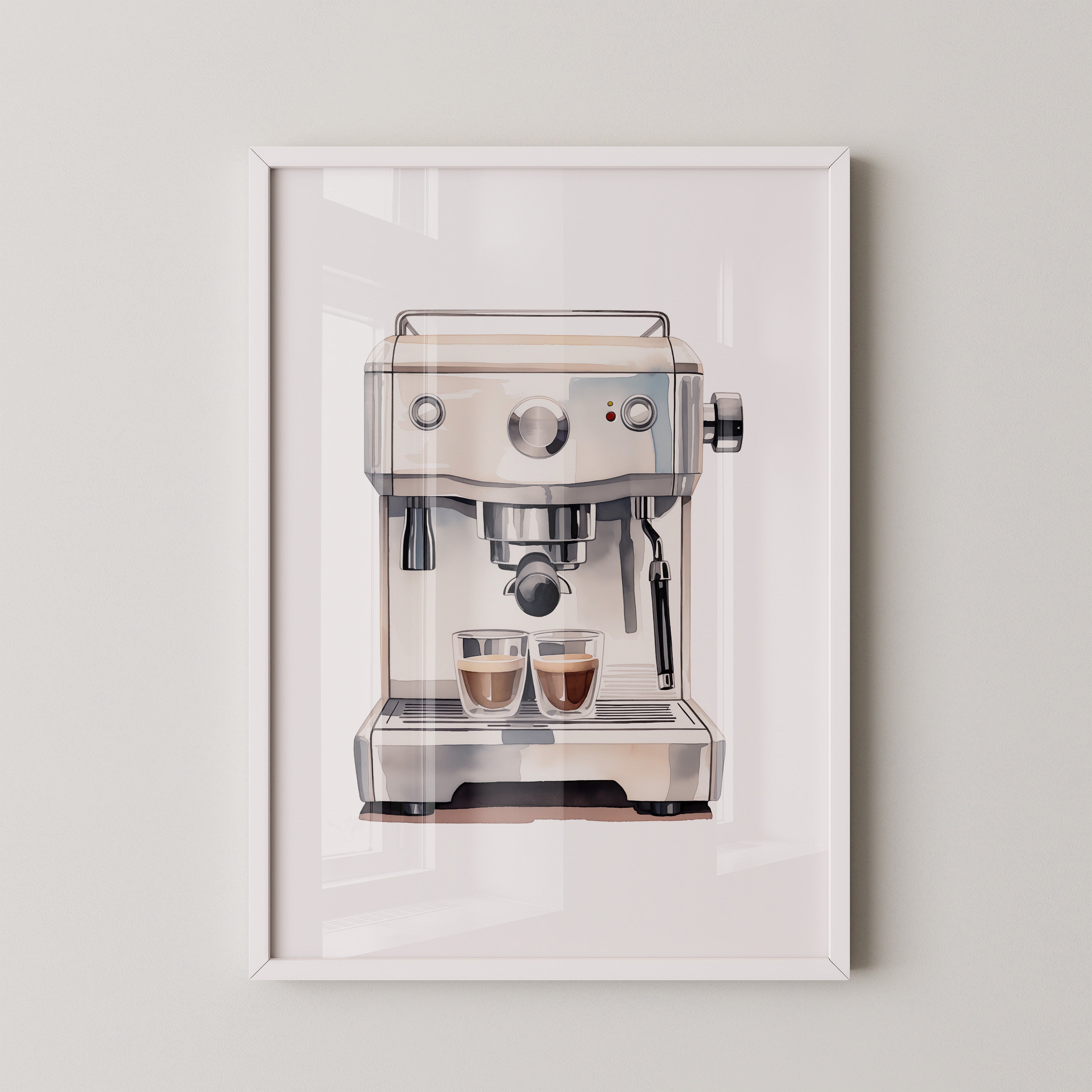 Espressomaschine Aquarellstil