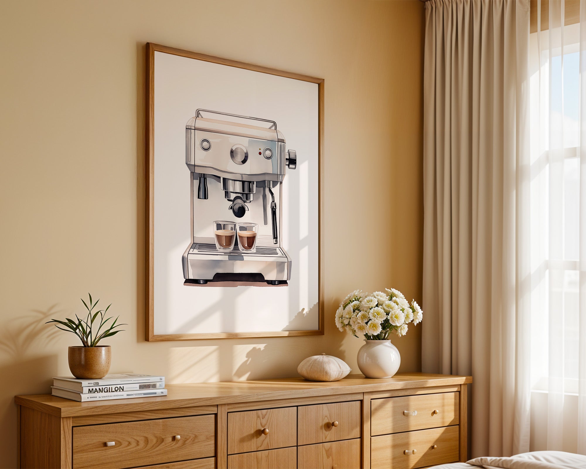 Espressomaschine Aquarellstil