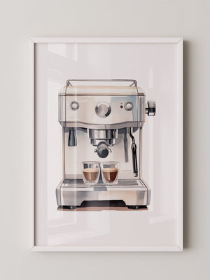 Espressomaschine Aquarellstil