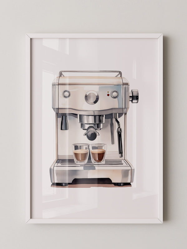 Espressomaschine Aquarellstil