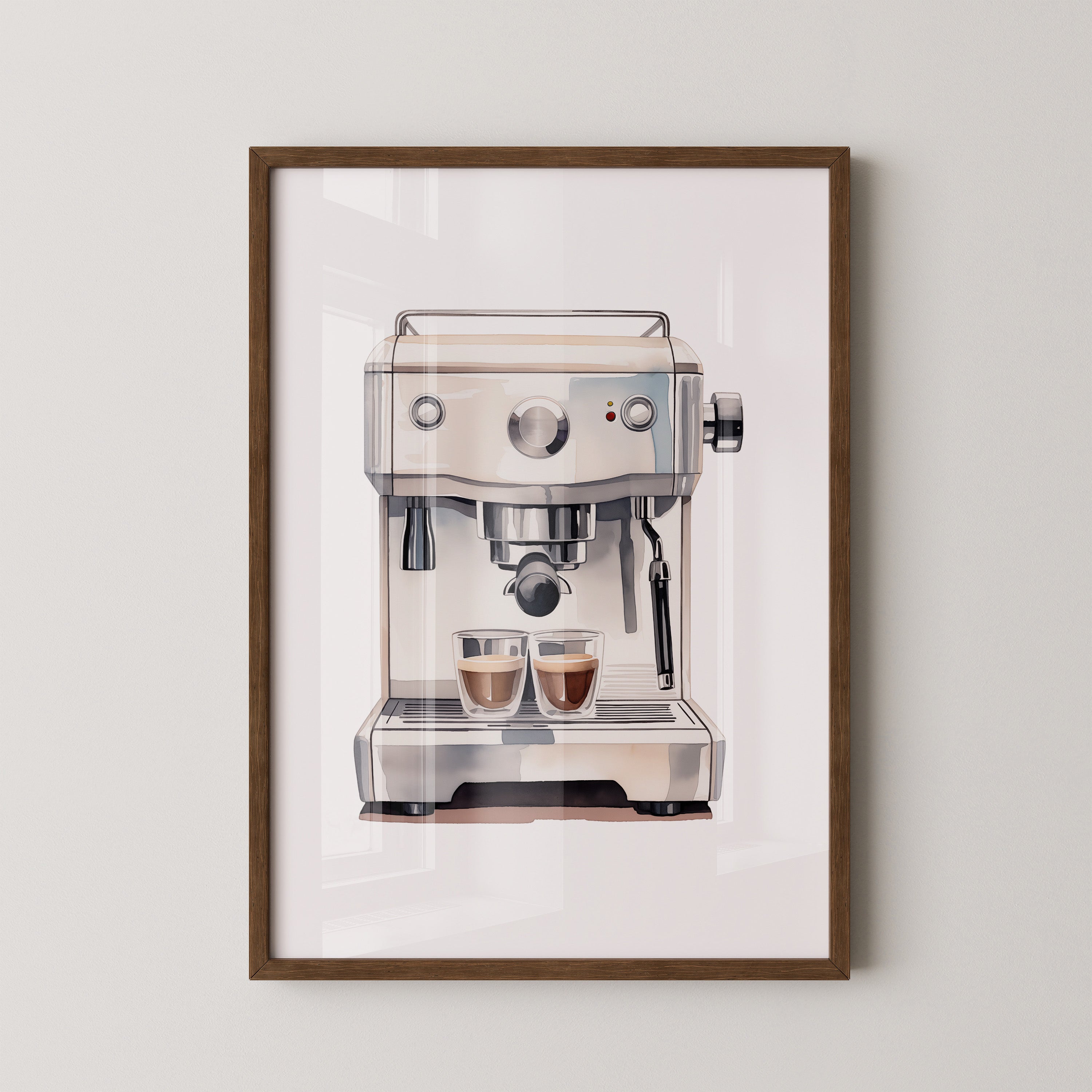 Espressomaschine Aquarellstil