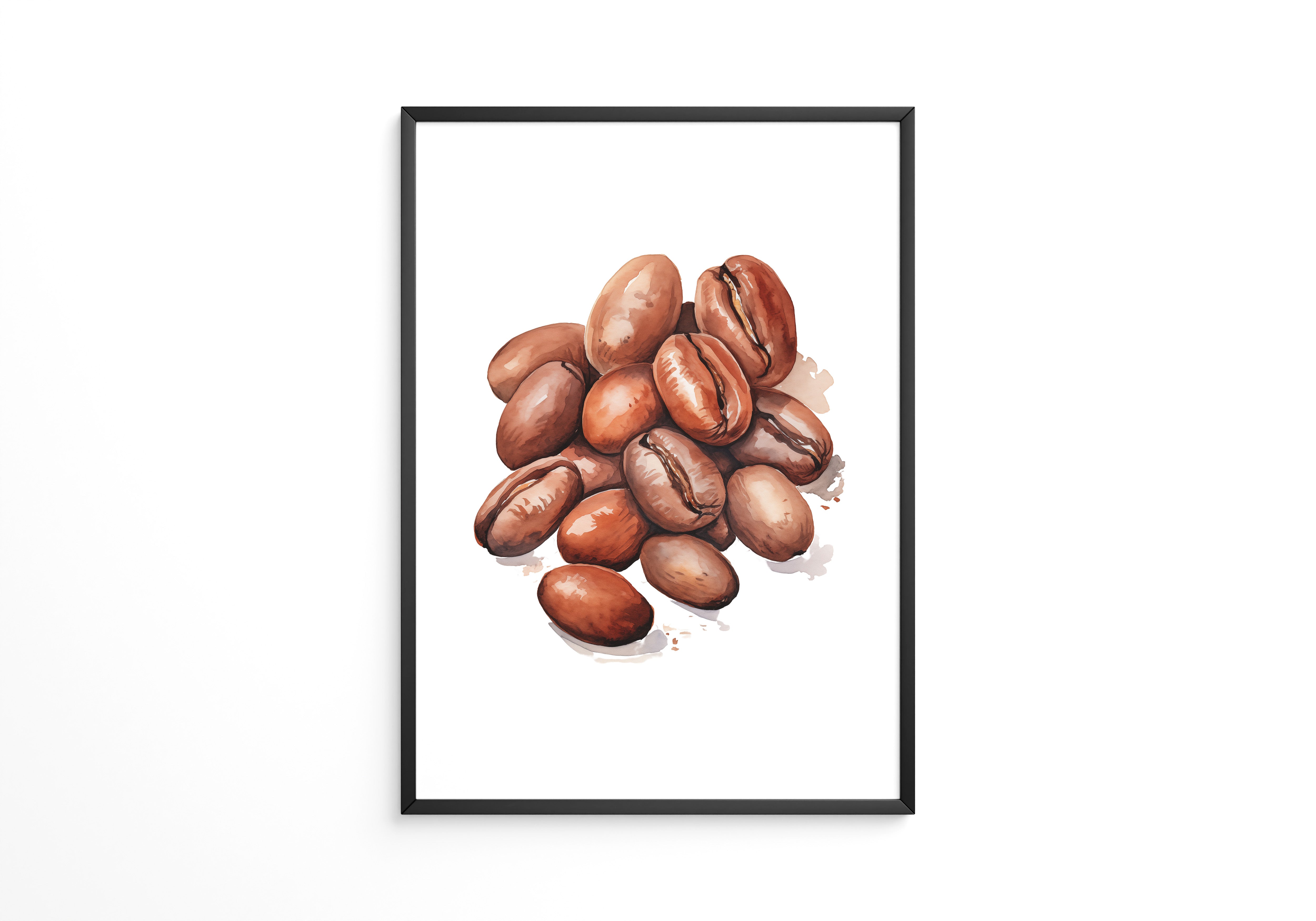 Kaffeebohnen Aquarell Braun