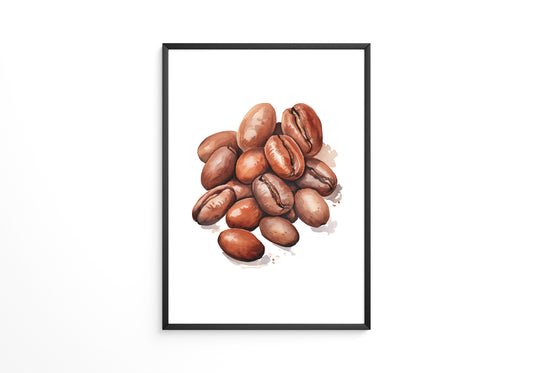 Kaffeebohnen Aquarell Braun