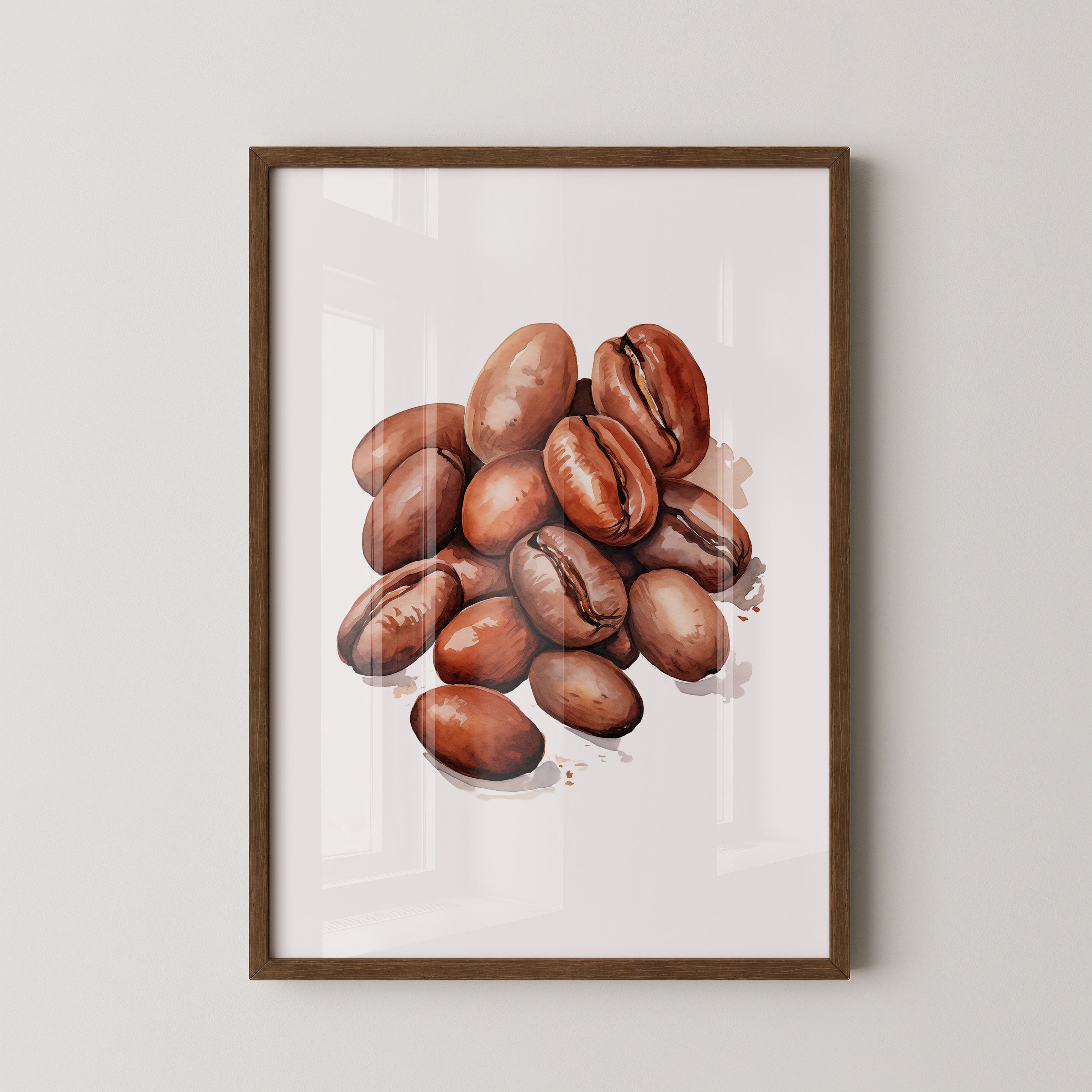 Kaffeebohnen Aquarell Braun