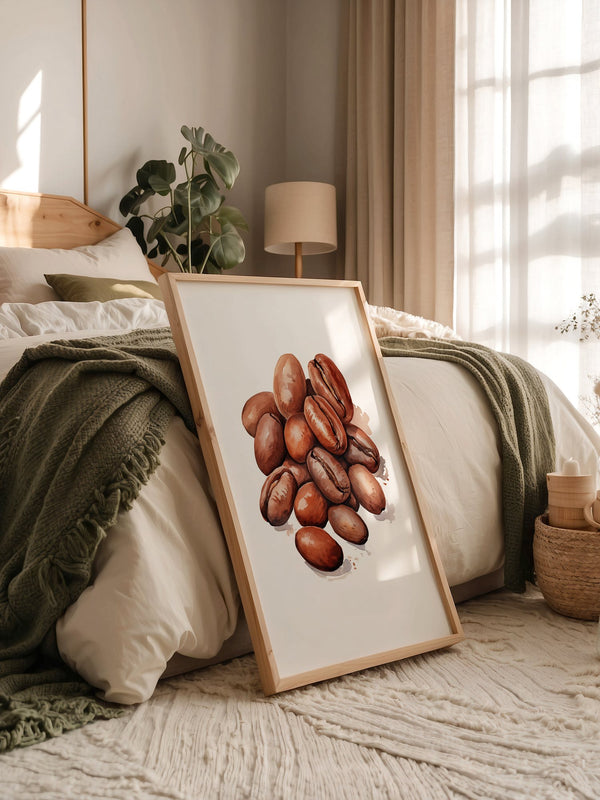 Kaffeebohnen Aquarell Braun
