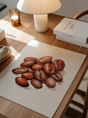 Kaffeebohnen Aquarell Braun