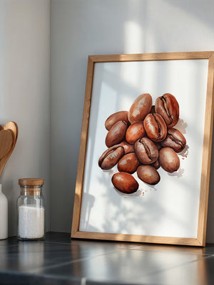 Kaffeebohnen Aquarell Braun