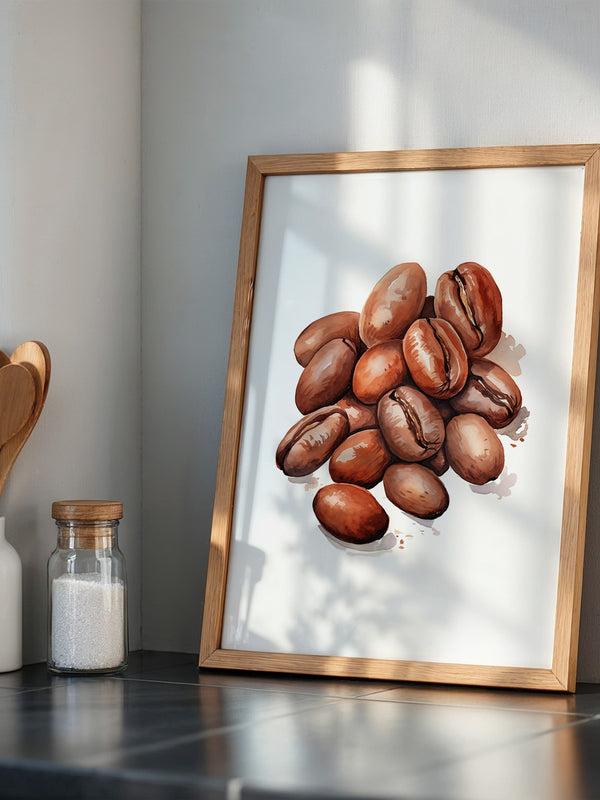 Kaffeebohnen Aquarell Braun