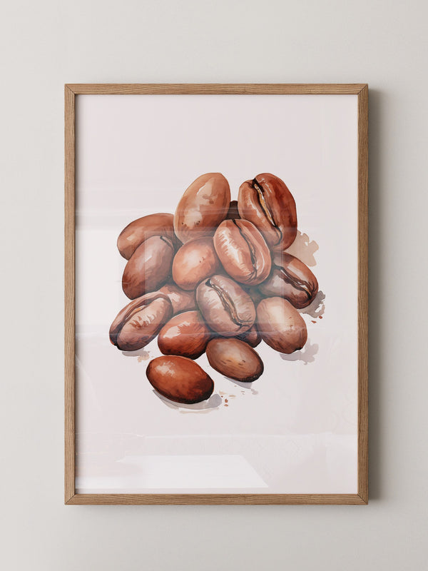Kaffeebohnen Aquarell Braun