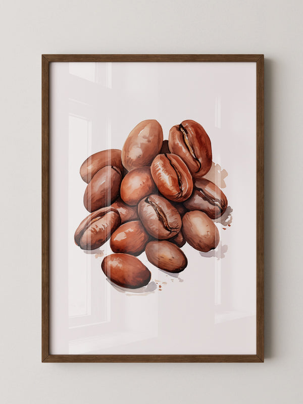Kaffeebohnen Aquarell Braun