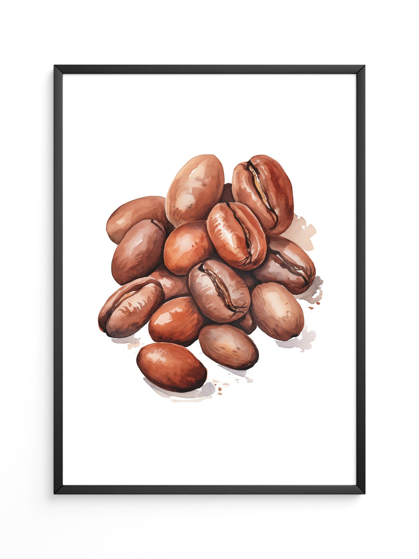 Kaffeebohnen Aquarell Braun