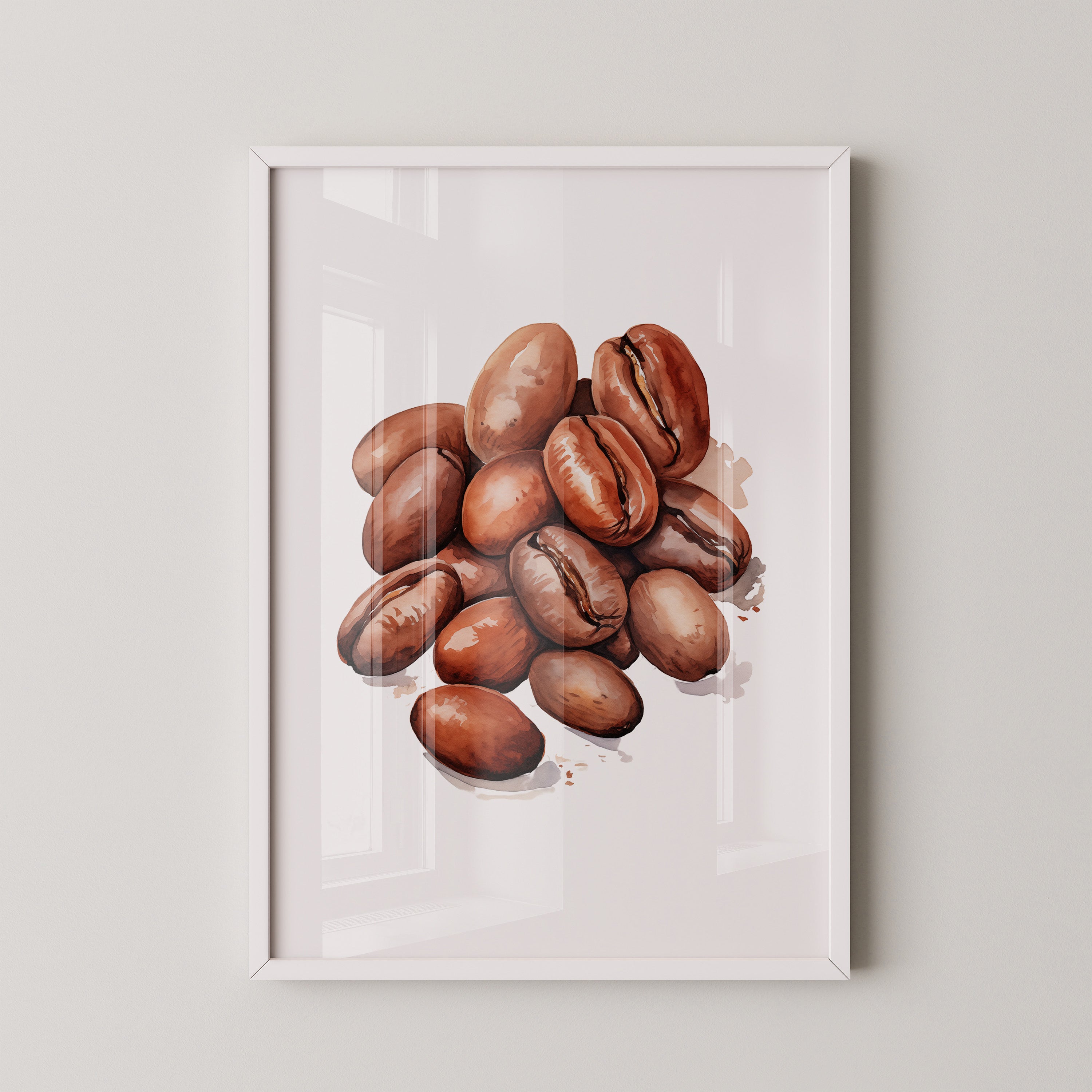 Kaffeebohnen Aquarell Braun