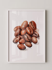 Kaffeebohnen Aquarell Braun