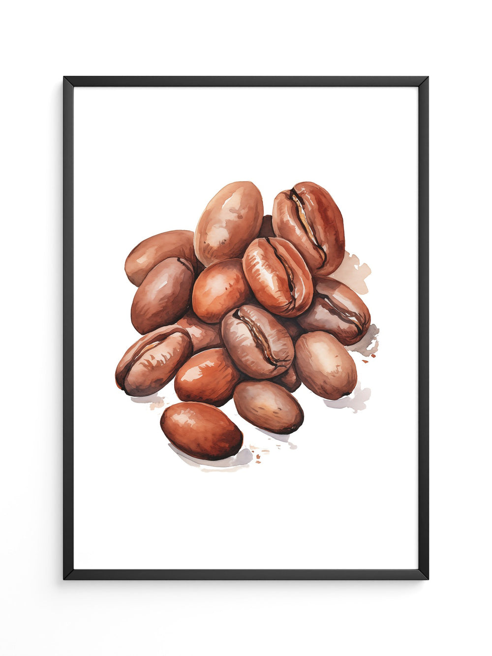 Kaffeebohnen Aquarell Braun