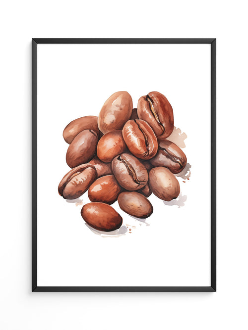 Kaffeebohnen Aquarell Braun