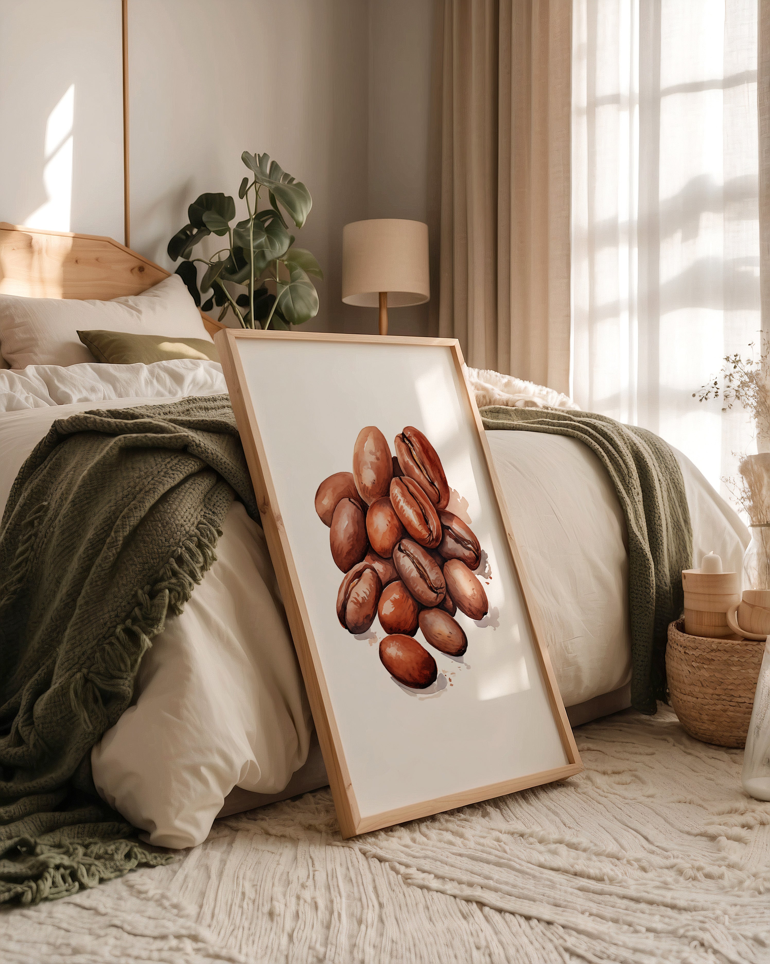 Kaffeebohnen Aquarell Braun