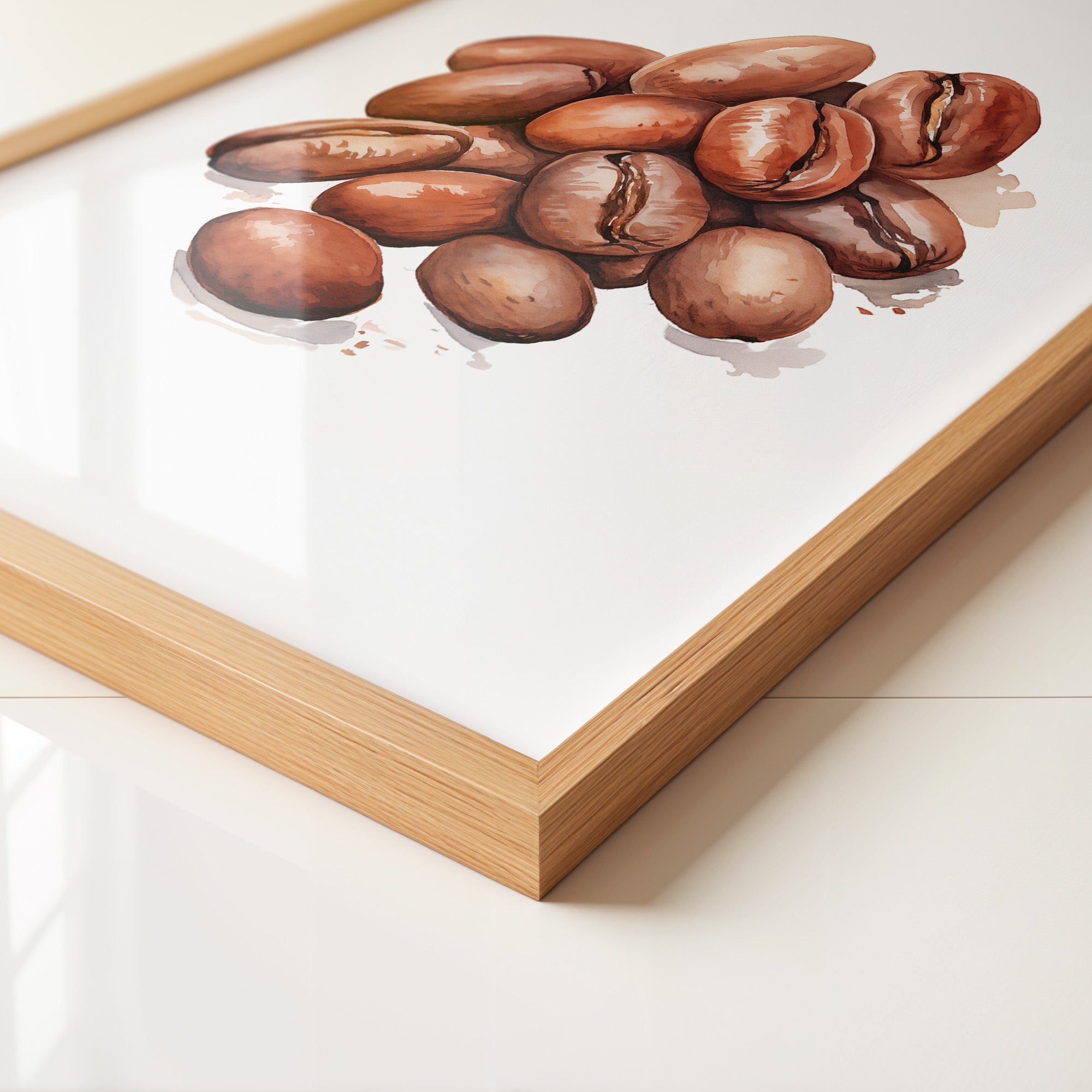 Kaffeebohnen Aquarell Braun