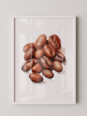 Kaffeebohnen Aquarell Braun