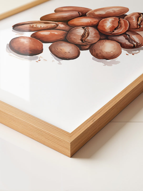 Kaffeebohnen Aquarell Braun
