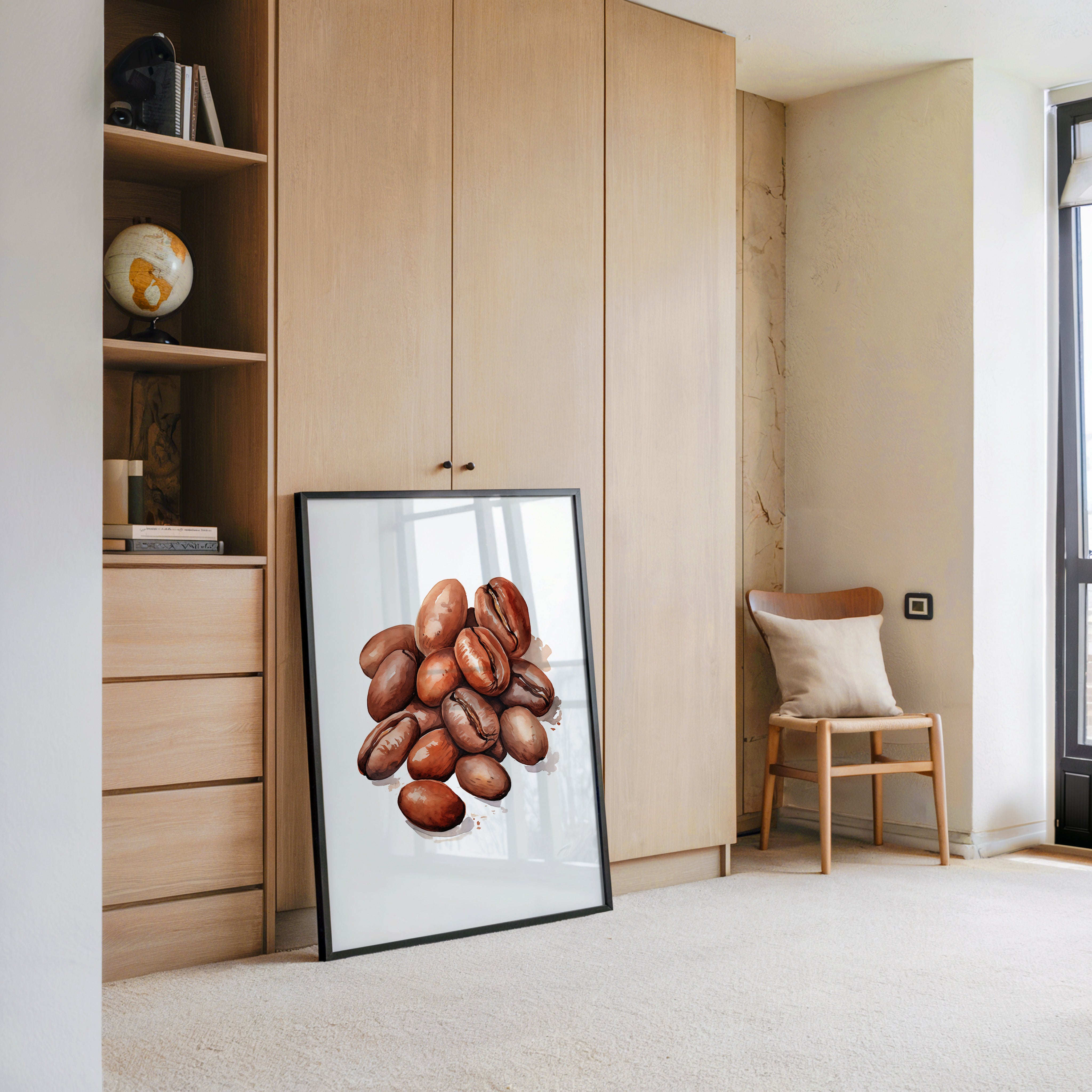 Kaffeebohnen Aquarell Braun