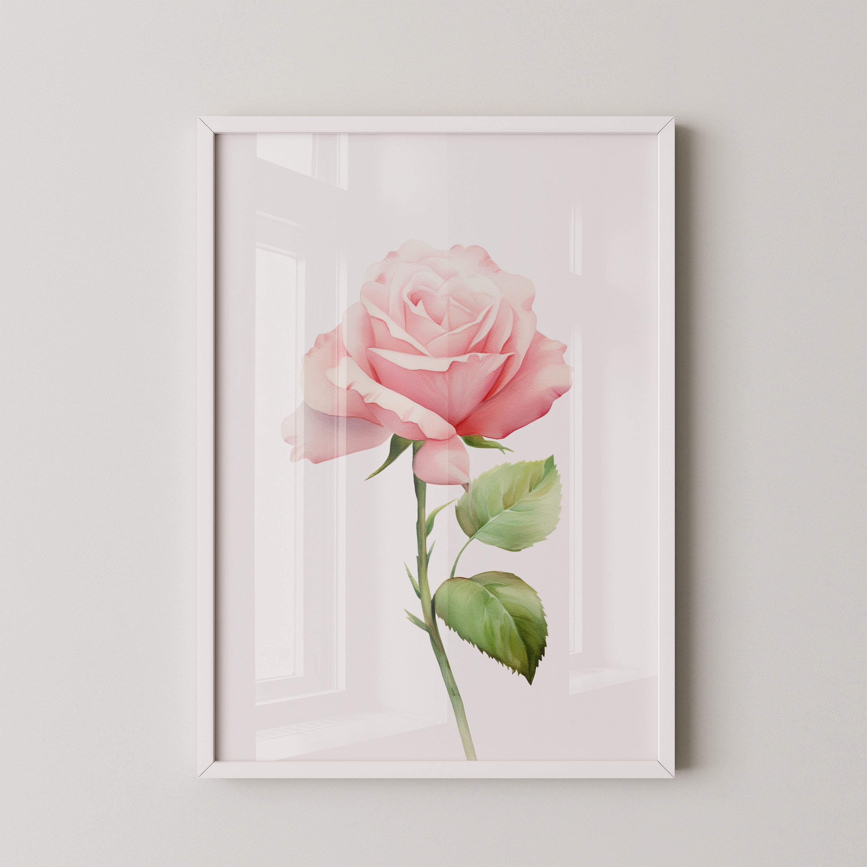 Rosenblüte Pastell Aquarell