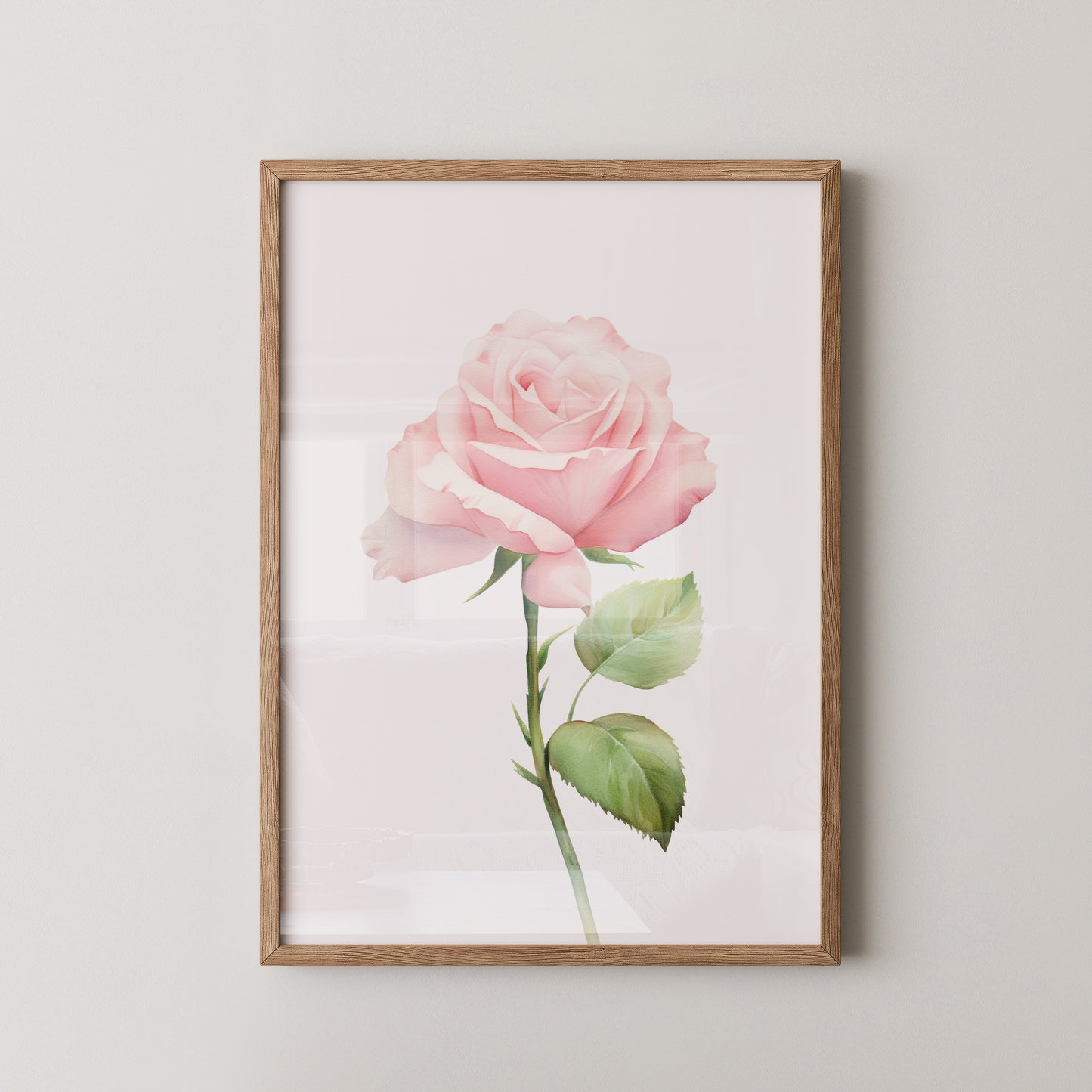 Rosenblüte Pastell Aquarell