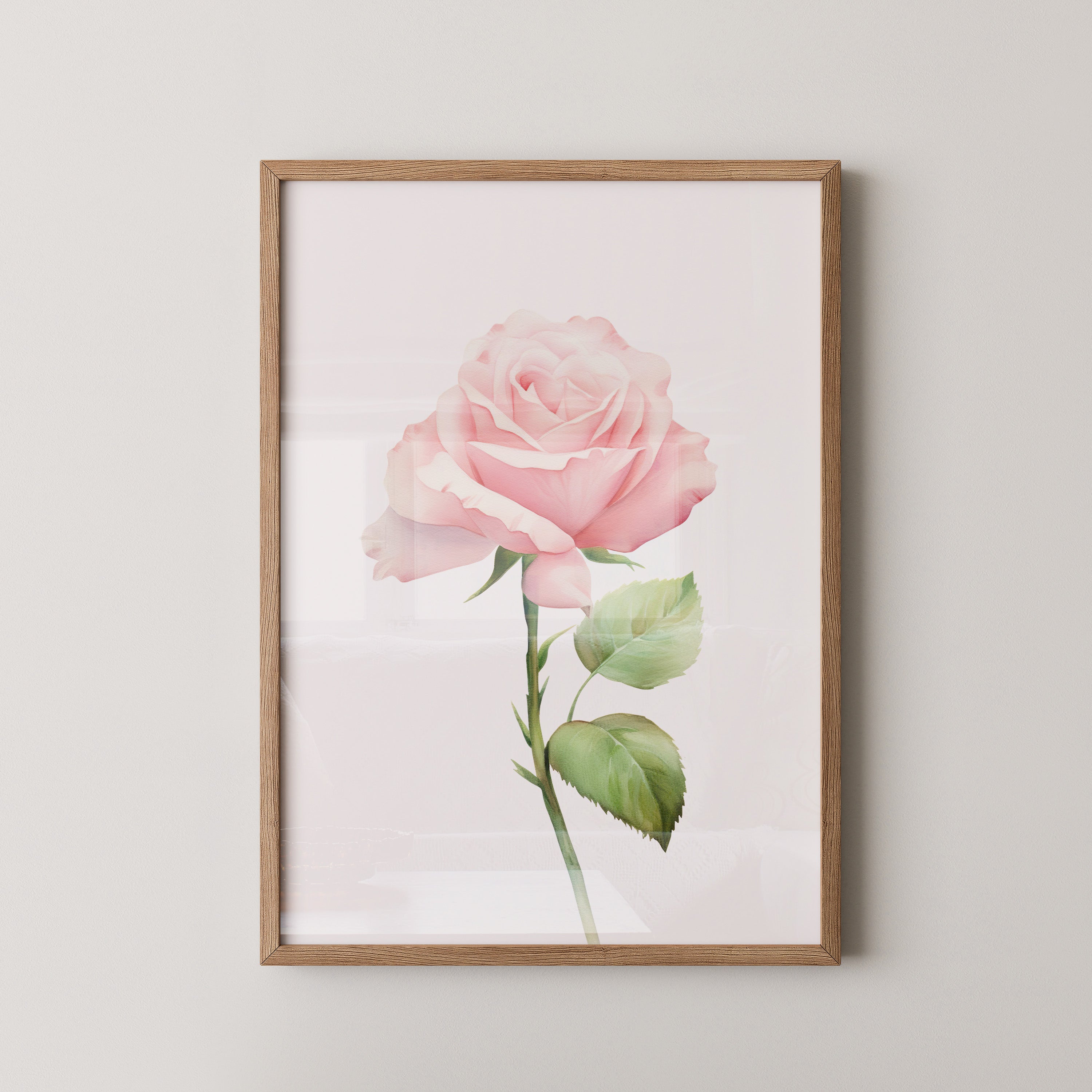 Rosenblüte Pastell Aquarell