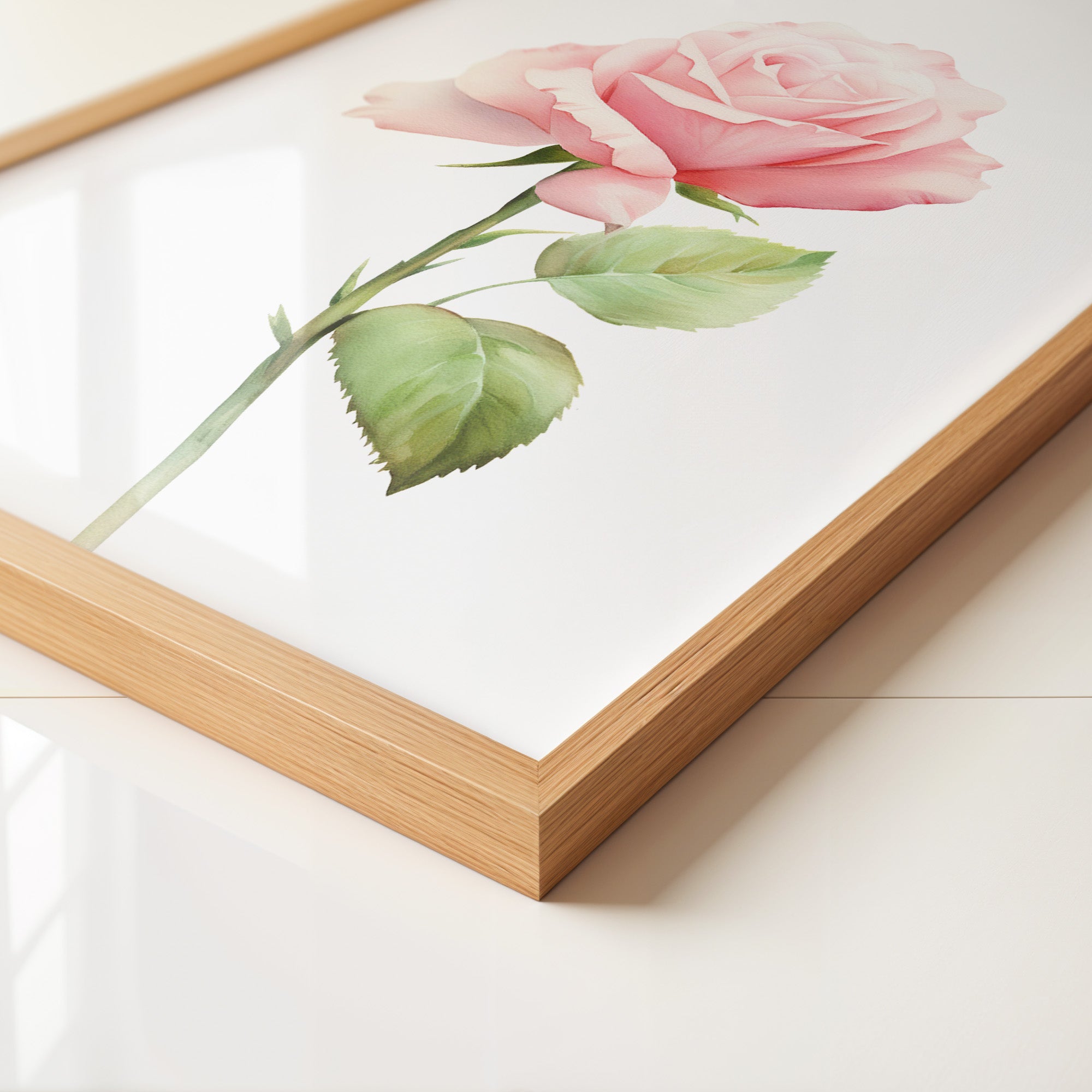 Rosenblüte Pastell Aquarell