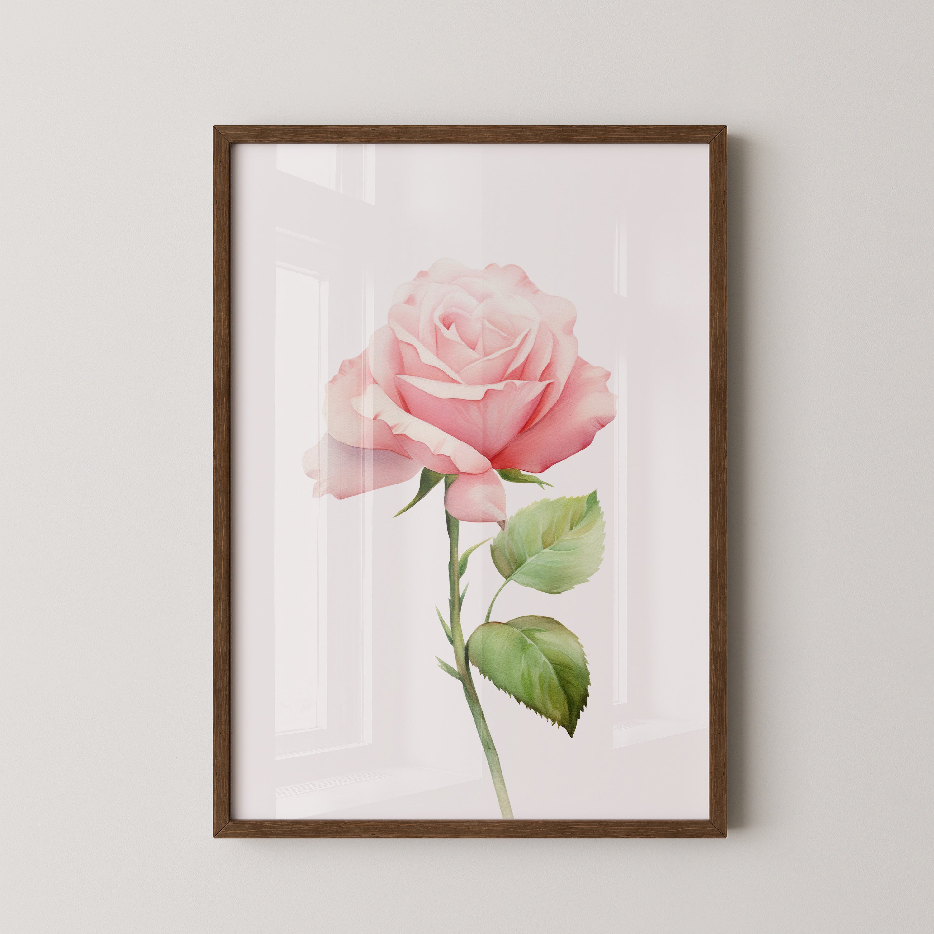 Rosenblüte Pastell Aquarell