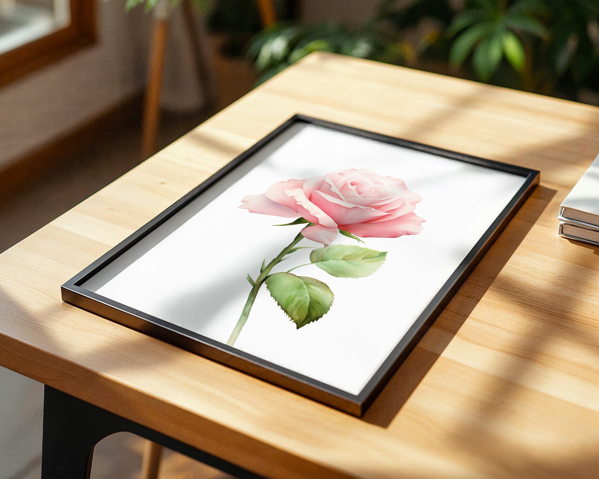 Rosenblüte Pastell Aquarell