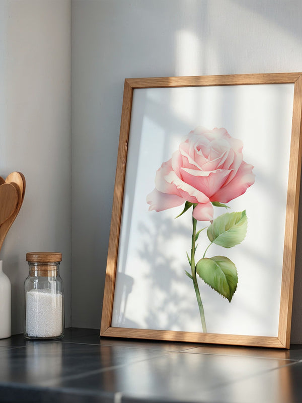 Rosenblüte Pastell Aquarell