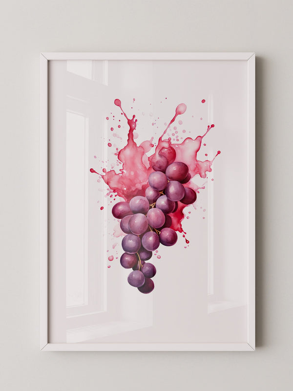 Trauben Aquarell Rot Splash