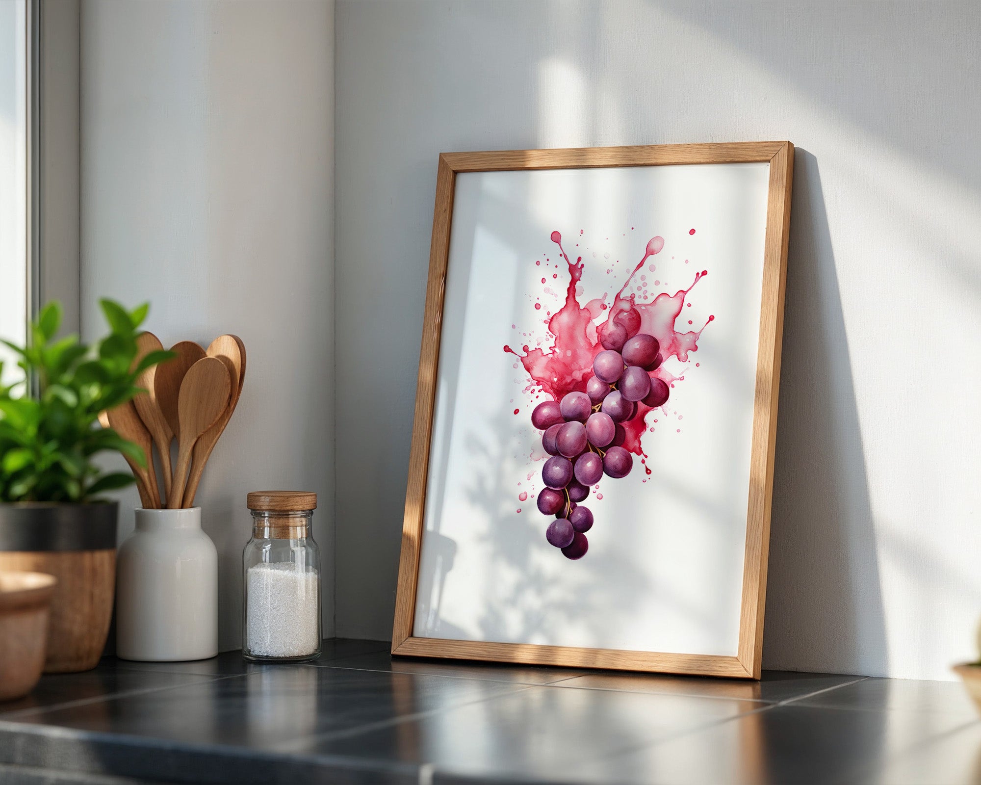 Trauben Aquarell Rot Splash