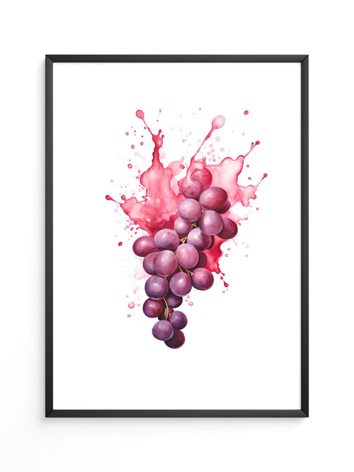 Trauben Aquarell Rot Splash